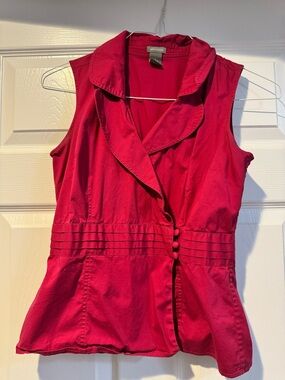 Ann Taylor Fuchsia Button-Front Blouse